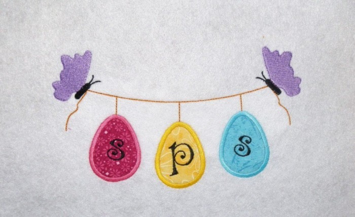 3 Easter Hanging Eggs Monogram
