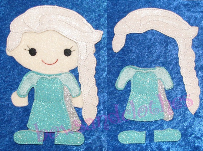 elsa paper doll drawing