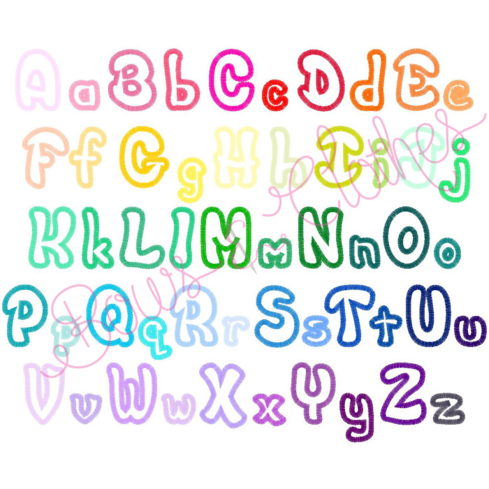 Soap Bubble 2" & 2.5" Applique Letters
