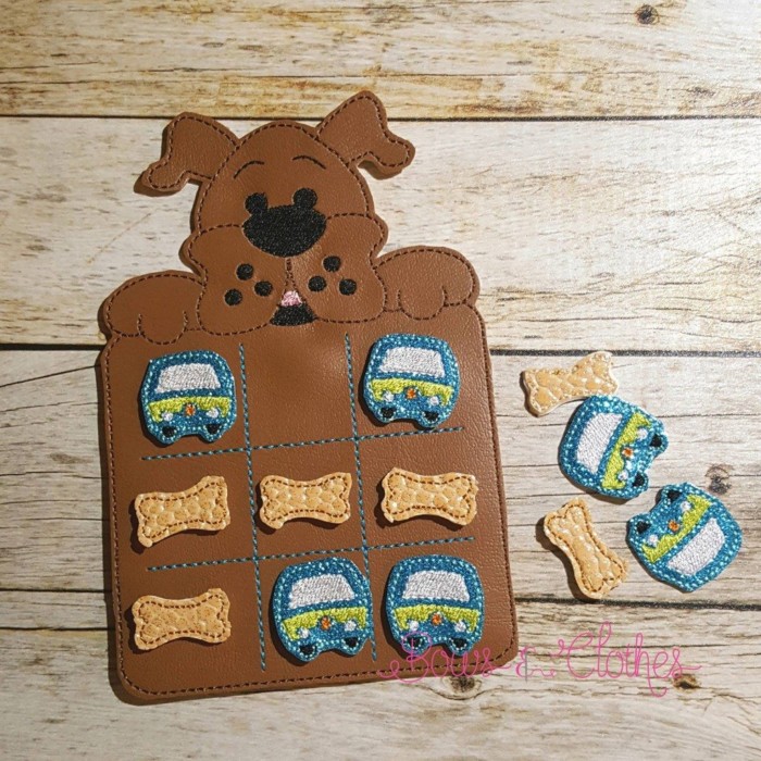 Brown Dog Tic Tac Toe and Pieces