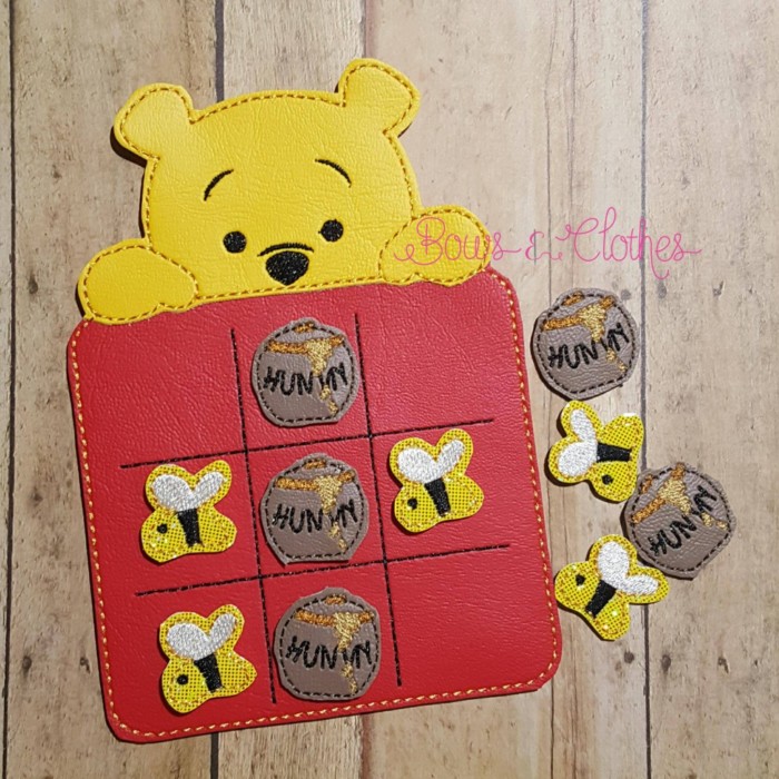 Orange Bear Tic Tac Toe and Pieces