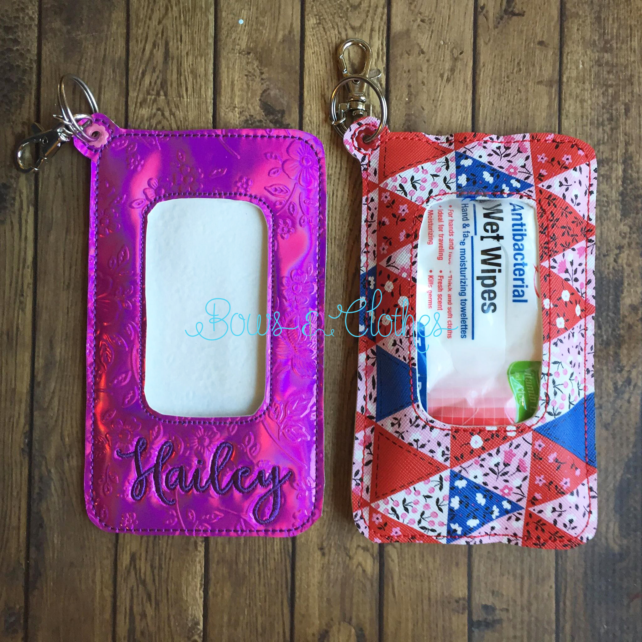 Wet Wipe Travel Case Bows and Clothes