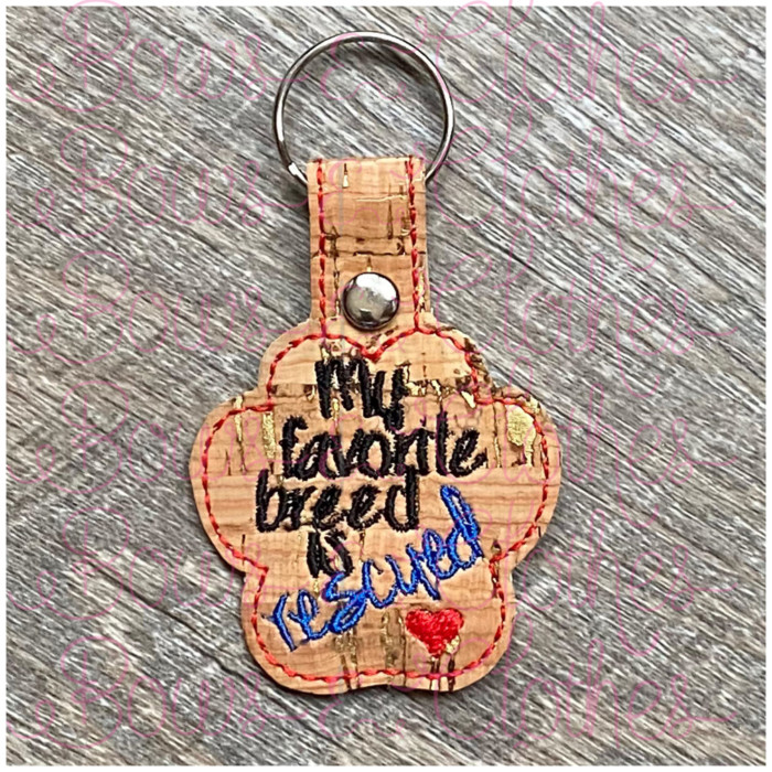 Favorite Breed Rescued Key Fob