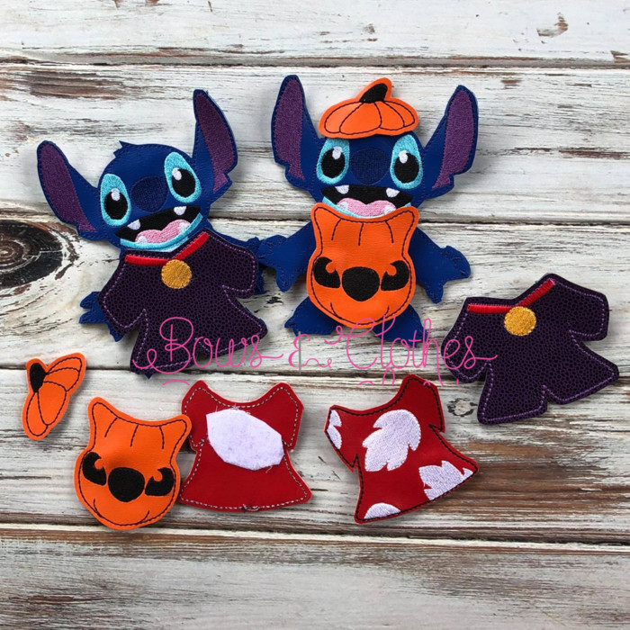 Blue Alien Halloween Felt DOLL AND OUTFIT