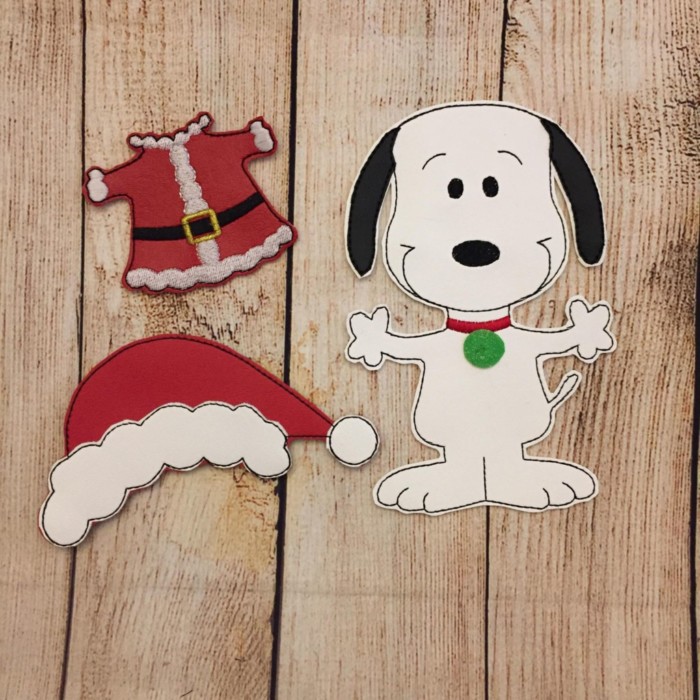 White Dog Felt DOLL AND Santa OUTFIT - Image 2