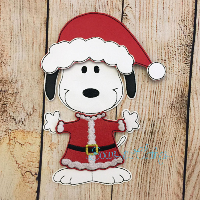 White Dog Felt DOLL AND Santa OUTFIT