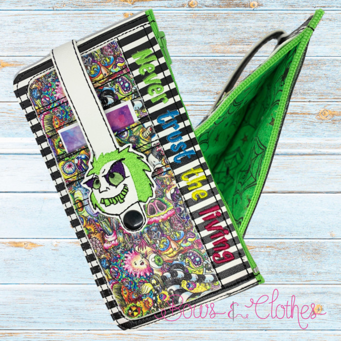 Zipper Credit Card Wallet With Tab- Beetle Guy