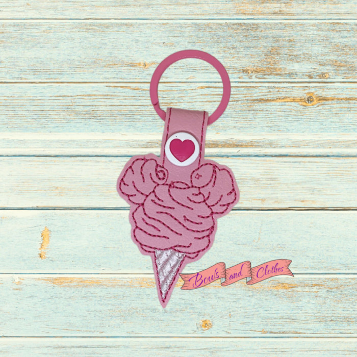 Mouse Head Cotton Candy Key Fob