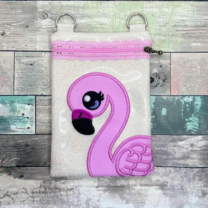 Flamingo Girl Zipper Purse