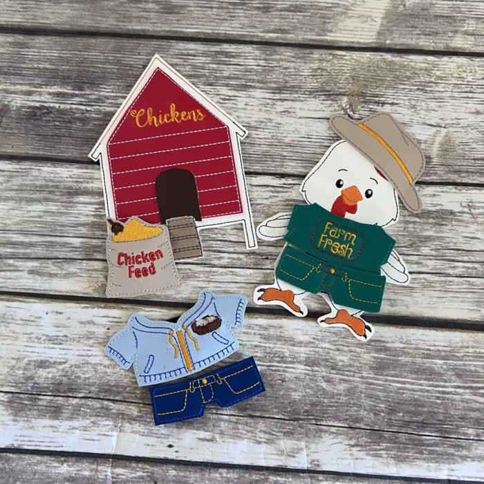 Chicken Felt Doll & Outfits - Image 3