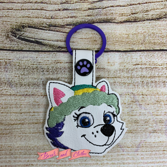 Snow Paw Dog Key Fob from 2-2023