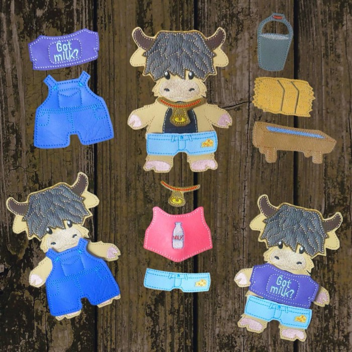 Highland Cow Felt Doll & Outfits - Image 2