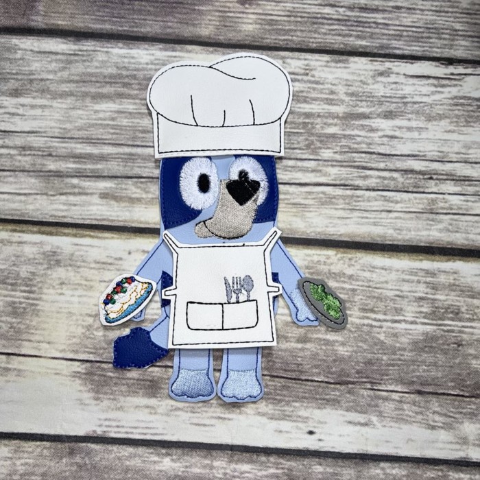 Pavlova Chef Outfit for Blue Aussie Dog Felt Doll