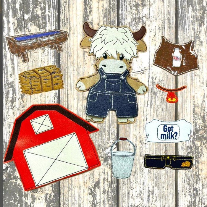 Highland Cow Felt Doll & Outfits