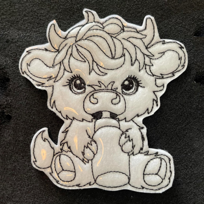 Baby Highland Cow With Bottle Coloring Doll