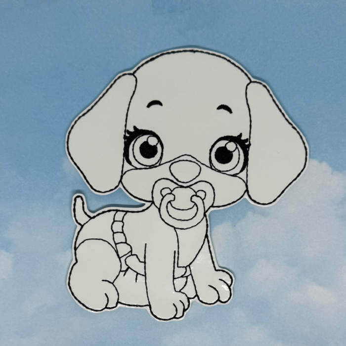 Baby Puppy With Diaper Coloring Doll - Image 3