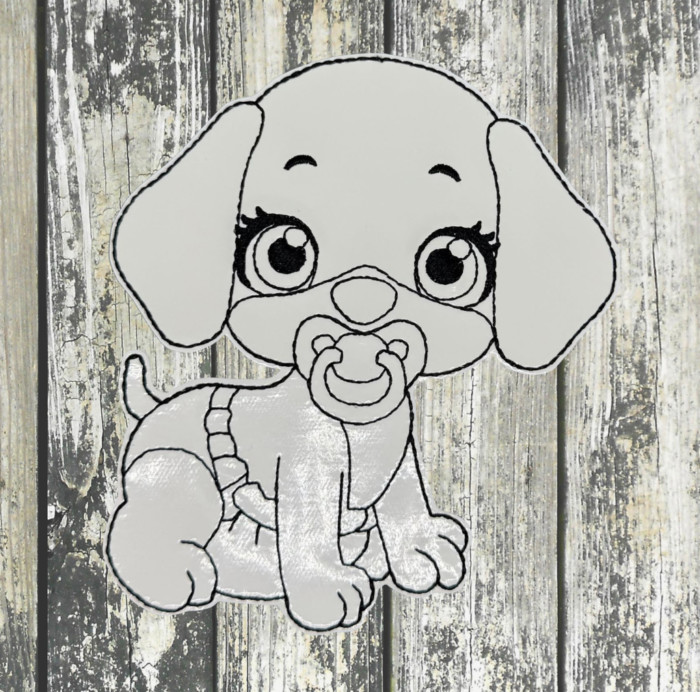 Baby Puppy With Diaper Coloring Doll