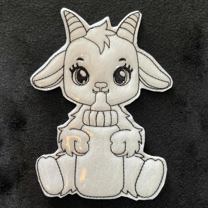 Baby Goat With Bottle Coloring Doll