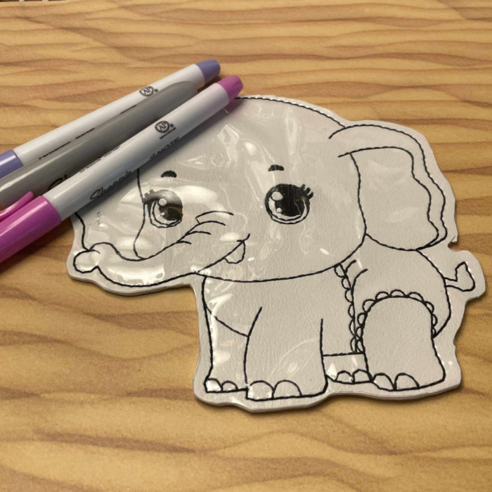 Baby Elephant With Diaper Coloring Doll - Image 2